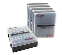 ANSMANN Caja para Pilas AAA Micro, AA Mignon y Bloque de 9 V y Pilas - Práctica Caja de batería para protección y Transporte de 48 baterías - Caja de Pilas y Caja para Guardar - 5 Unidades, Color