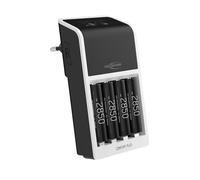 ANSMANN Cargador de batería Comfort Plus - Cargador NiMH con tecnología 7 para Pilas AA, AAA y 9 V - Carga rápida y mecanismos de protección