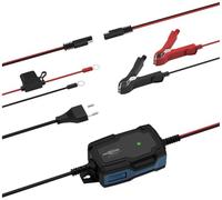 ANSMANN Cargador de batería Inteligente de 5 etapas 6V 12V / 1A con Pantalla LED para baterías de Plomo-ácido para automóviles, Motocicletas y Furgonetas