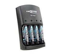 ANSMANN Cargador de Níquel y Zinc / Smart Charger para 1 a 4 baterías de NiZn de tamaño AA o tamaño AAA 1.5V / permite el reemplazo de baterías desechables con baterías recargables por el mismo voltaje / 4 pilas AA NiZn incluidas