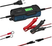 ANSMANN Cargador Inteligente de 10 Pasos 6V 12V / 4A con Pantalla LCD para baterías de Plomo-ácido, Gel de Plomo y Plomo y baterías LiFePo4 de 12V para automóviles, Motores y Furgonetas