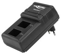 ANSMANN Cargador Powerline 2 de baterías recargables Ni-MH - Para pilas de petaca de 9V - Con 2 ranuras - Carga pilas por separado