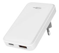 ANSMANN Cargador USB, cargador rápido, adaptador USB (USB-C y A), adaptador plano de 2 conectores, cargador rápido, adaptador de enchufe, adaptador para iPhone 16/15/14/13/12/11 Pro Max, Samsung
