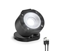 ANSMANN Foco de trabajo profesional FL1100R con LED COB de 10 W, recargable, rótula giratoria 360°, lámpara de trabajo con imanes y gancho para colgar, para manualidades, obras, taller, etc., color