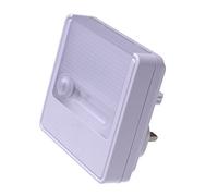 Ansmann - Luz de noche, diseño redondo con enchufe, brillo suave para dormitorio, armario, pasillo, tienda, garaje o cobertizo, plástico, Blanco, 1 pack