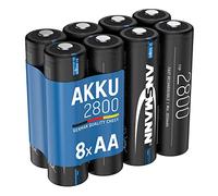 ANSMANN Mignon AA - Batería Recargable de Alta Capacidad, 2650 mAh, 1,2 V, 8 Unidades, Ideal para Linterna, Despertador, Controlador, Flash fotográfico, Radio