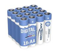 ANSMANN Mignon AA 2650 mAh 1,2 V NI-MH, 16 Unidades, Recargable, Alta Capacidad, Ideal para cámaras, Flashes, cámaras Digitales, cámaras de Caza