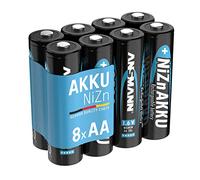 ANSMANN Mignon AA ZR6 - Batería recargable (2500 mWh, 1500 mAh, 1,6 V, NiZn, 8 unidades, ideal para cámara, controlador, cámara de fotos, batería de repuesto