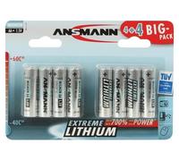 ANSMANN Pilas AA Extreme de Litio, 1.5V, 3Ah, Paquete de 8