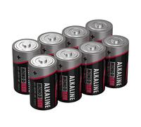 Ansmann Pilas Mono D LR20, 8 Unidades, 1,5 V, Pilas alcalinas duraderas y a Prueba de Fugas, Ideal para Juguetes, Linterna LED, Radio, modelismo, UVM, Negro, 5015581-01