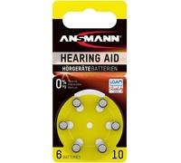 Ansmann 5013223 - Pila para audífono 10 Zinc Aire, 1,4V PR70 AZA10, 6 Unidades, Color Amarillo