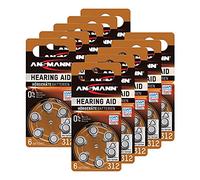 ANSMANN Pilas para audífonos 312, Color marrón, 60 Unidades, Zinc, Tipo 312, P312, ZL3 y PR41, con 1,4 V, batería de botón con duración Especialmente Larga, para audífonos y audífonos