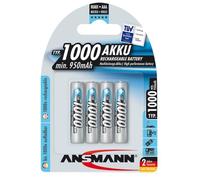Ansmann Pilas Recargables AAA NiMH 1000mAh, Pack de 4