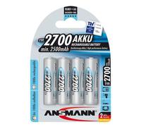 Ansmann Pilas Recargables NiMH AA 2700mAh, Pack de 4