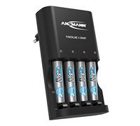 ANSMANN Powerline 4 Smart - Cargador de batería con Modo de reparación, Incluye 4 Pilas NiMH AAA de 800 mAh, Cargador automático para 4 Pilas NiMH AA/AAA y Pilas Recargables/con una Sola bahía de