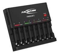 Ansmann Powerline 8 AA,AAA - Cargador (AA,AAA, Níquel-cadmio (NiCd), Níquel-Metal hidruro (NiMH), Descarga de la batería, Sobrecarga, Negro, Carga, Cargador de baterías para Interior)