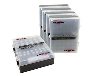 Ansmann Premium Batería Caja para 4 Mignon AA o Micro AAA Baterías y Pilas - Caja para Proteger y Transporte Caja para baterías, 48 Unidades + probador 5 Unidades Negro