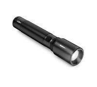 ANSMANN T400FR - Linterna LED para exteriores (400 lúmenes, 4 funciones, resistente a salpicaduras, incluye batería 18650, carga mediante micro USB), color negro