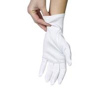 ANSMIO 12 pares de guantes de algodón, guantes blancos para manos secas, guantes de algodón para dormir, guantes de noche hidratantes, guantes blancos 100% algodón, talla L (12 pares)