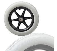 ANSNOW Ruedas de reemplazo 30 cm 12 pulgadas sólidas para silla de ruedas - 2 uds, PU, gris