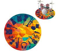 ANSNOW Alfombra Repara Batería, Alfombrilla Insonorizada, Multicolor, 120Cm, 160Cm, Universal, para Batería, Jazz, Piano, Silla, Taburete, Musical, Baile, Sala de Juegos