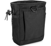 ANSNOW Bolsa para Descarga de Cargador, Bolsa Táctica Molle con Cordón, Cinturón Ajustable Militar, Funda para la Cadera, Bolsa de Recuperación de Munición de Caza/Negro