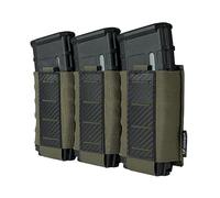 ANSNOW Bolsa Táctica para Cargador Triple de 5,56, Bolsa para Cargador de Rifle Molle con Placa de Polipropileno Estampada de Fibra de Carbono Apta para M4, M14, M16 Y Ar15/Verde Ranger