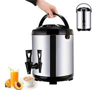 ANSNOW Dispensador de Agua Caliente de Acero Inoxidable 304, Calentador de Caldera, Urna de Café con Tapa Y Grifo, Cubo de Té con Leche, Barril Aislado para Agua Caliente O Bebida/-/8L