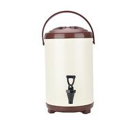 ANSNOW Dispensador de Bebidas Frías Y Calientes, Dispensador de Bebidas Aislado de Doble Pared para Fiestas con Urna de Café Aislada, Dispensador de Bebidas de 6 L/8 L/10 L/12 L con Grifo/Blanco/6L