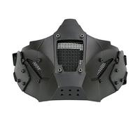 ANSNOW Máscara Táctica de Media Cara, Protección Facial, Máscara de Malla Metálica, Estilo Militar, Uso Cómodo con Casco Rápido Paraa de Aire Comprimido, Caza Y Tiro de Paintball (Negro)