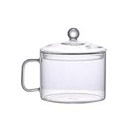 ANSNOW Olla de Vidrio Transparente, 20X15X16Cm, con Tapa, Resistente al Calor, para Estofado y Fideos Instantáneos, Incluye 1 Olla de Vidrio