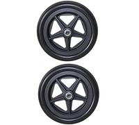 ANSNOW Rueda Delantera para Silla de Ruedas de 8 Pulgadas, Rueda de Repuesto para Silla de Ruedas Manual, Neumático Sólido de Pu, para Andadores, Scooters, Carritos de Compras, Carritos, 1 Par/Negro