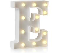 anso Lámpara LED con letras del alfabeto y números, decoración para el hogar, fiesta de cumpleaños, eventos, luces nocturnas, 22 cm (E)