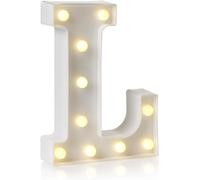 anso Letrero de luz LED con letras y números del alfabeto para decoración del hogar, fiesta de cumpleaños, eventos, luces nocturnas, 22 cm (L)