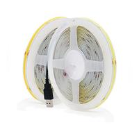 anso Tira de luces LED COB de 5 V USB superfina de 8 mm, 320 LEDs/m, suave, flexible, para decoración de barra de luz, 1 metro (azul)