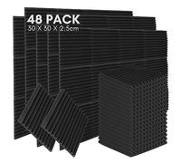 Ansobea 48x Paneles Acústicos Adhesivos, Espuma Acustica, 2,5 X 30 X 30 cm,Insonorizacion Acustica,Paneles Acusticos para Reducción de Ruido Aislante Acustico Pared