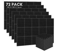 Ansobea 72 Piezas Paneles Acústicos Adhesivos Pirámide, Espuma Acustica, 2,5 X 30 X 30 cm,Insonorizacion Acustica,Paneles Acusticos para Reducción de Ruido Aislante