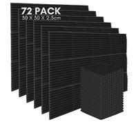 Ansobea 72x Paneles Acústicos Adhesivos, Espuma Acustica , 2,5 X 30 X 30 cm,Insonorizacion Acustica ,Paneles Acusticos para Reducción de Ruido Aislante Acustico Pared