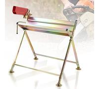 Ansobea Caballete con soporte de motosierra para motosierras, soporta hasta 150 kg, caballete para motosierra, 81 x 72 x 78,5 cm, soporte de madera estable para serrar leña con precisión