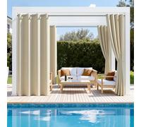 Ansobea Cortina de exterior de 132 x 244 cm (ancho x alto), opaca, impermeable, resistente a la intemperie, para exteriores, con ojales, protección visual y protección solar, para jardín, balcón