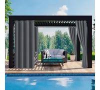 Ansobea Cortina de exterior de 132 x 244 cm (ancho x alto), opaca, impermeable, resistente a la intemperie, para exteriores, con ojales, protección visual y protección solar, para balcón, jardín,