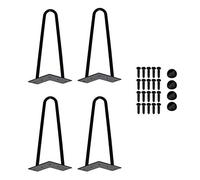 Ansobea Hairpin Legs Patas de mesa de metal negro, horquilla, patas de mesa, 12 mm, patas de acero, 2 barras, 20 cm, 4 unidades