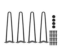 Ansobea Hairpin Legs Patas de mesa de metal negro, horquilla, patas de mesa, 12 mm, patas de acero, 2 barras, 30 cm, 4 unidades