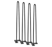 Ansobea Hairpin Legs Patas de mesa de metal negro, horquilla, patas de mesa, 12 mm, patas de acero, 2 barras, 61 cm, 4 unidades