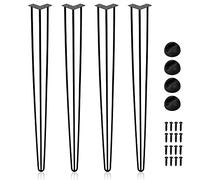 Ansobea Juego de 4 patas de mesa de metal negro con 3 barras, para escritorio, mesa y mesa de café, patas de mesa con protector de suelo y tornillos (72 cm), FJTZF-100916