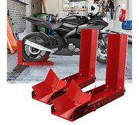 Ansobea Soporte para Rueda Delantera de Motocicleta, Balancín para Motocicleta,Soporte de Transporte de Motocicletas,Adecuado para Neumáticos de 8-24 Pulgadas（2 Unidads）, rojo