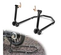 Ansobea Soporte trasero para motocicleta, soporte de montaje para motocicleta de hasta 300 kg, elevador de acero para motocicleta, con ruedas dobles, alta estabilidad (negro)