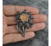 AnsonBoy Broche Vintage de Las Tropas de montaña Edelweiss, Pin de escarapela de élite del ejército alemán de la Segunda Guerra Mundial, Insignia Vintage para Sombrero, Regalo de joyería Militar
