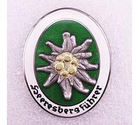 AnsonBoy Insignia de Edelweiss del ejército de Alemania de la Segunda Guerra Mundial, Broche de Pin de tamaño reglamentario, Militar WW2