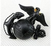 AnsonBoy Sombrero DE Metal Insignia Negro DE Oficial del Cuerpo DE Marina DE LA Marina DE LOS Estados Unidos DE LA Segunda Guerra Mundial